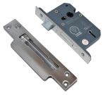 Satin Chrome Reversible 5 Lever British Standard Sash Lock 63mm 2-1/2" (70061)